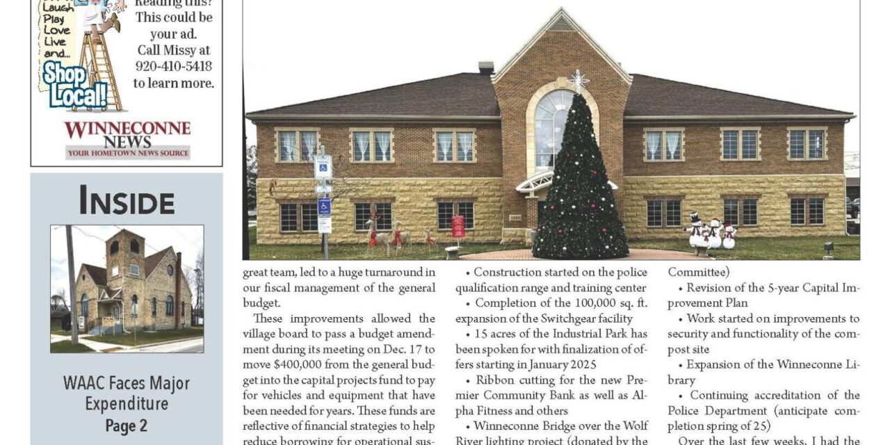 December 25, 2024 Winneconne News