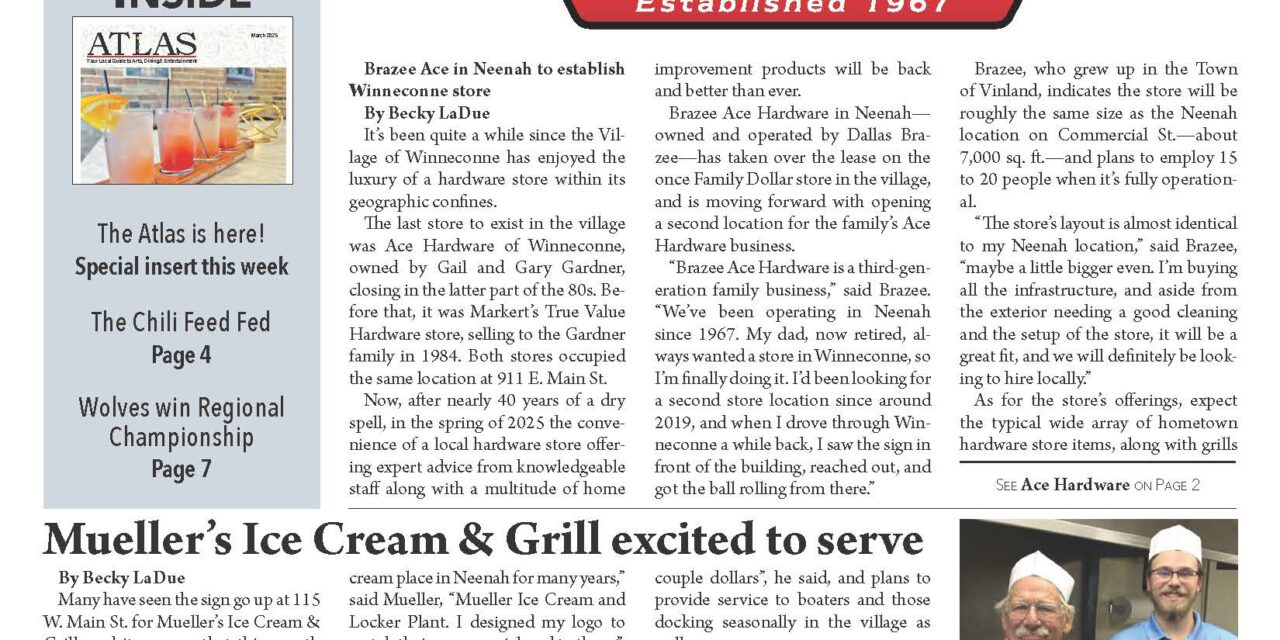 March 5, 2025 Winneconne News & ATLAS March 2025 issue